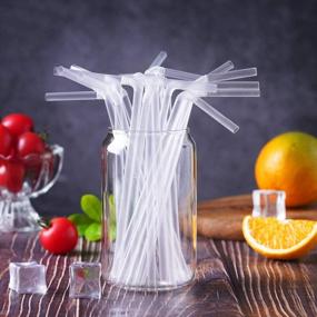 img 1 attached to Clear Straws,500 Pcs Plastic Flexible Disposable Drinking Straws.(0.23'' Diameter And 7.7" Long)