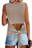 cutiefox women's knit tank tops sleeveless summer loose tie back casual vest shirts blouses logo