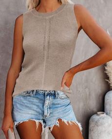 img 3 attached to Cutiefox Women'S Knit Tank Tops Sleeveless Summer Loose Tie Back Casual Vest Shirts Blouses