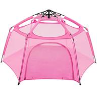 alvantor playpen pink portable fence canopy 6 panel pop up foldable space for infants babies toddlers kids pets indoor outdoor 7'x7'x44 logo