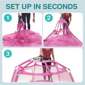 img 3 attached to Alvantor Playpen Pink Portable Fence Canopy 6 Panel Pop Up Foldable Space For Infants Babies Toddlers Kids Pets Indoor Outdoor 7'X7'X44