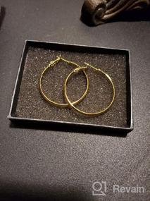 img 8 attached to Women's Chunky Hoop Earrings – Lightweight, 14K Gold Plated 925 Sterling Silver Post Earrings Ideal for Girls