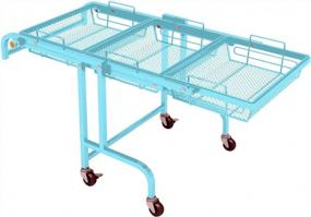 img 1 attached to 3-Tier Utility Rolling Cart: Mesh Basket Kitchen Storage Organizer With Wheels - Metal Stand