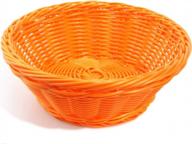 colorbasket 31117-206 hand woven waterproof round basket, bright orange, set of 3 by everware international logo