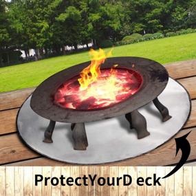 img 1 attached to Keep Your Outdoor Space Safe With A Fireproof Fire Pit Mat - 24" Deck Protector And Accessories For BBQ, Burn Barrel And Patio Shield