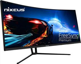 img 4 attached to Nixeus Ultrawide FreeSync Certified NX EDG34S 3440x1440P Curved Screen Monitor with Tilt Adjustment, Flicker-Free Technology, Anti-Glare Coating - NX-EDG34S