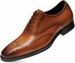 frasoicus men’s dress shoes with genuine leather in classic brogue elastic band oxford formal shoes for men logo