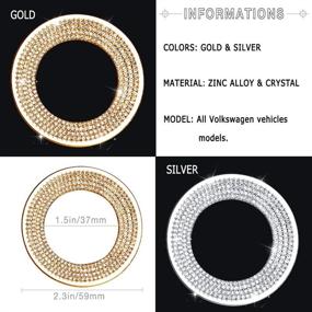 img 2 attached to 🚗 Volkswagen Compatible Steering Wheel Logo Caps Decals Sticker - VW Accessories Parts for Jetta Passat Golf Tiguan Arteon Atlas - Interior Decoration Trim Bling Covers - Crystal Gold (Women Men)