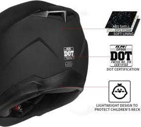 img 2 attached to ILM Youth Kids DOT Approved Full Face Motorcycle Helmet - ATV, Dirt Bike, and Street Bike Helmet: DP808