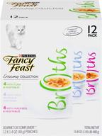 🐈 purina fancy feast wet cat food complement variety pack, broths creamy collection - set of 12, 1.4 oz. pouches логотип