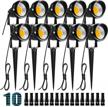 waterproof led landscape lighting 10-pack with connectors - zuckeo 10w low voltage spotlights for outdoor yard, lawn, and garden - 1000lm warm white floodlights logo