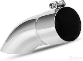 img 4 attached to 🚗 AUTOSAVER88 2.5" Inlet Exhaust Tip - Stainless Steel Turn Down Tailpipe with Chrome-Plated Finish - 2.5" Inlet/Outlet - 9" Overall Length