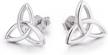 sterling silver celtic triquetra knot earrings studs for women girls jewelry logo