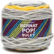 get creative with bernat pop bulky yarn - 9.8 oz of zesty gray super bulky fun! logo
