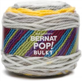 img 4 attached to Get Creative With Bernat Pop Bulky Yarn - 9.8 Oz Of Zesty Gray Super Bulky Fun!