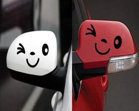 img 1 attached to 😊 Yonger 2 X Cute Smile Face 3D Decal Sticker for Auto Car Side Mirror L+R Rearview (A) - Enhance Your Car's Style with This Adorable Decal!