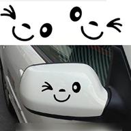 😊 yonger 2 x cute smile face 3d decal sticker for auto car side mirror l+r rearview (a) - enhance your car's style with this adorable decal! логотип