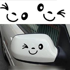 img 4 attached to 😊 Yonger 2 X Cute Smile Face 3D Decal Sticker for Auto Car Side Mirror L+R Rearview (A) - Enhance Your Car's Style with This Adorable Decal!