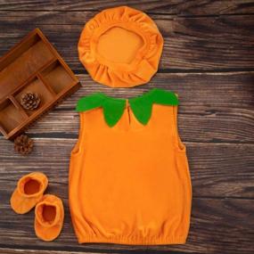 img 2 attached to Halloween Pumpkin Costume For Toddler: Sleeveless Tee Top And Hat Outfit For Baby Girl Or Boy