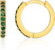 18k gold plated cuff earrings with sparkling cubic zirconia accents - huggie hoop style logo