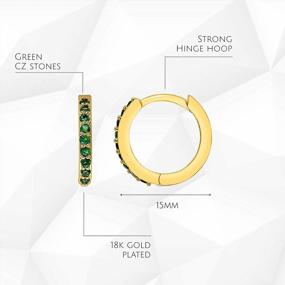 img 2 attached to 18K Gold Plated Cuff Earrings With Sparkling Cubic Zirconia Accents - Huggie Hoop Style