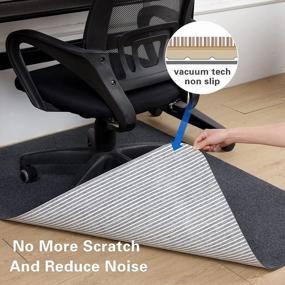 img 1 attached to Vacuum TECH Home Techpro Office Chair Mat - 35X47In Non Slip Computer Desk Mat For Hardwood Floors & Rolling Chairs, Gaming Chairs (Dark Gray)