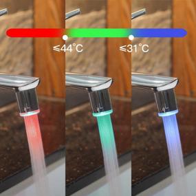 img 2 attached to Varied Temperature Gradient Color Changing Faucet With TekSky 3-Color LED Water Sensor - Ideal Replacement Part For Kitchen Or Bathroom Sink Taps