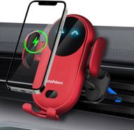 🚗 red car wireless charger phone holder - benboar cute kharly - 10w qi charging, smart sensor auto-clamping phone mount - car air vent stand for iphone, samsung, and most smartphones logo