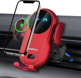 img 4 attached to 🚗 Red Car Wireless Charger Phone Holder - BENBOAR Cute Kharly - 10W Qi Charging, Smart Sensor Auto-Clamping Phone Mount - Car Air Vent Stand for iPhone, Samsung, and Most Smartphones