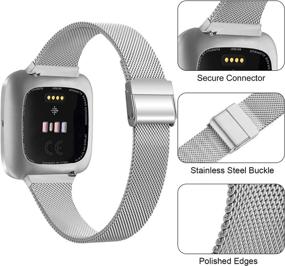 img 3 attached to 2 Pack Metal Silm Bands For Fitbit Versa 2 &Amp