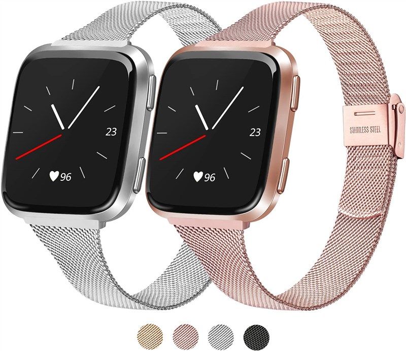 2 pack metal silm bands for fitbit versa 2 &amp 로고