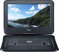 impecca dvp1330 portable dvd player with swivel screen, 5 hour battery, usb/sd card reader, deluxe travel bag - 13.3 inch, black logo