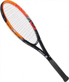 img 3 attached to Легкая и ударопрочная теннисная ракетка из углеродного волокна для взрослых с сумкой для переноски - KEVENZ Racquet