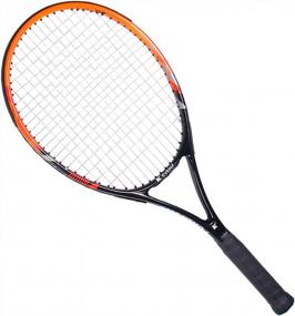 img 4 attached to Легкая и ударопрочная теннисная ракетка из углеродного волокна для взрослых с сумкой для переноски - KEVENZ Racquet