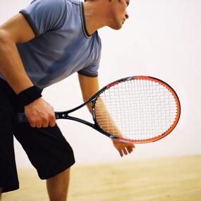 img 1 attached to Легкая и ударопрочная теннисная ракетка из углеродного волокна для взрослых с сумкой для переноски - KEVENZ Racquet