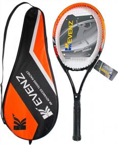 img 2 attached to Легкая и ударопрочная теннисная ракетка из углеродного волокна для взрослых с сумкой для переноски - KEVENZ Racquet