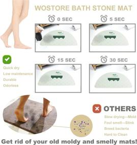 img 2 attached to Bath Stone Mat - 23.62 x 15.35 Inches - Diatomaceous Bathroom Floor Mat - Quick-Drying & Anti-Slip - Semi-Circular Design
