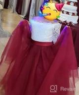 img 1 attached to Kids Lace Pageant Party Christmas Ball 👗 Gown Dress with Long Sleeves - Flower Girl Dress review by Sarah Contreras