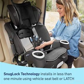img 1 attached to Graco 4Ever DLX SnugLock Grow 4-in-1 Car Seat with Expandable Backrest, Maison - Offering 10 Years of Use and Easy Installation