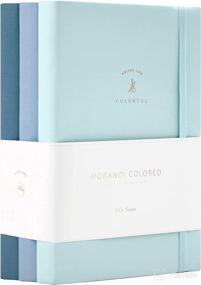 img 4 attached to 📔 3 Pack Soft Cover Leather Journals - A5 College Ruled Notebooks for Women Men with Elastic Band - 128 Sheets Travel Journal for School Office Home - Elegant Blue Design