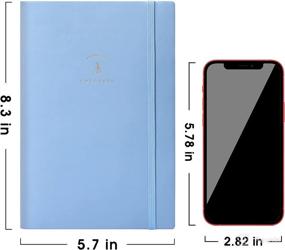 img 2 attached to 📔 3 Pack Soft Cover Leather Journals - A5 College Ruled Notebooks for Women Men with Elastic Band - 128 Sheets Travel Journal for School Office Home - Elegant Blue Design