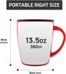 stainless steel double wall insulated coffee mug with lid and handle, perfect for hot or cold drinks, 380ml capacity, ideal for office or home use, great gift for friends and family, red color logo