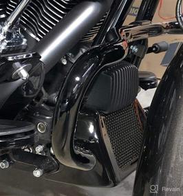 img 3 attached to 🏍️ Enhanced Performance: HDBUBALUS Motorcycle Oil Cooler Cover Case with Bracket for Harley Touring Road King Road Street Glide FLHR FLHX 2017-2020 Black