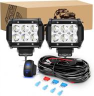 enhance your off-road adventure with gooacc led pods and wiring harness - 2pcs 18w spot lights with 2-year warranty logo