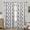 boho velvet paisley medallion driftaway curtains with tassels - room darkening, unlined, 2 panels 50x84", for bedroom or living room, dark gray logo
