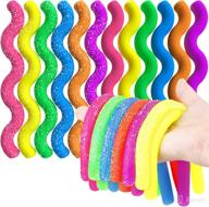 🎉 bunmo 12pcs stretchy party favors for kids; glitter, glow & tactile sensory toys - perfect for ages 3-12; monkey noodles, silly strings; glow in the dark kids party favors logo