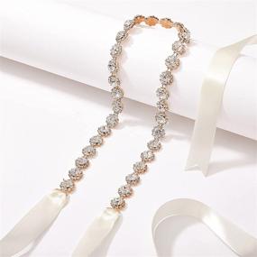 img 3 attached to SWEETV Wedding Rhinestone Crystal Bridesmaid Women's Accessories - Belts