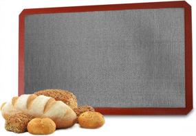 img 4 attached to Non-Stick Silicone Bread Baking Mat Oven Liner Perforated Steaming Mesh Pad For Full Size Cooking Sheet - 22.4X14.6 Inches