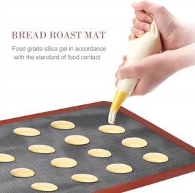 img 2 attached to Non-Stick Silicone Bread Baking Mat Oven Liner Perforated Steaming Mesh Pad For Full Size Cooking Sheet - 22.4X14.6 Inches