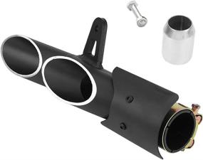 img 1 attached to Universal Black Motorcycle Dual-outlet Exhaust Tail Pipe Muffler 🏍️ FLBETYY 38-51mm - Compatible with Yamaha YZF-R6, Kawasaki Z1000, Suzuki GSX-R